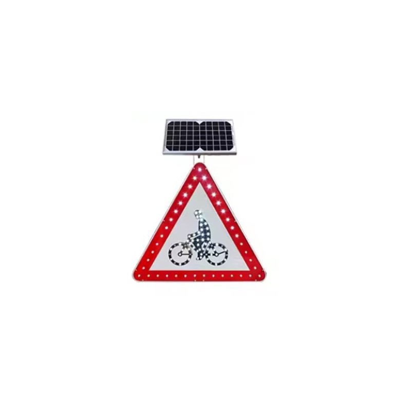 SEÑAL DE ADVERTENCIA PARA CICLISTAS LED SOLAR