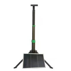 MÁSTIL TELESCÓPICO PORTÁTIL CON BATERIA Y ALIMENTACIÓN SOLAR